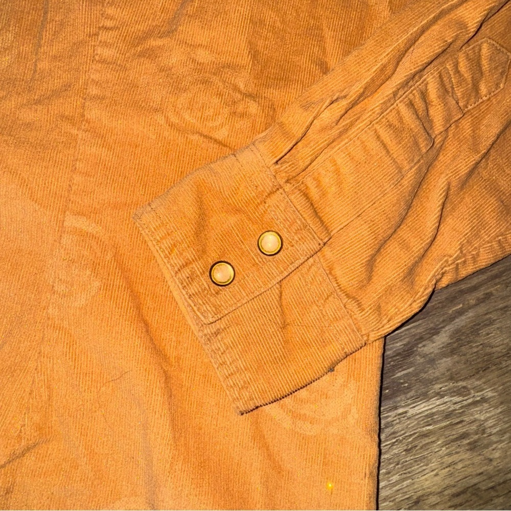 Women's Orange Button Down Shirt - Picture 4 of 6